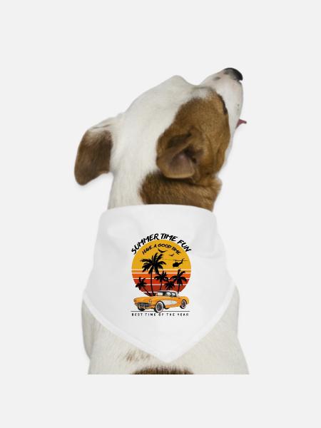 Sommer Zeit Spaß-Sommer Feeling - Hunde-Bandana Dreieckstuch - Weiß