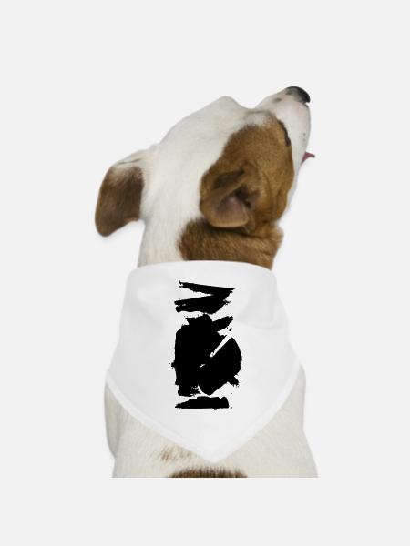 Farbwischer Klecks - Hunde-Bandana Dreieckstuch - Weiß