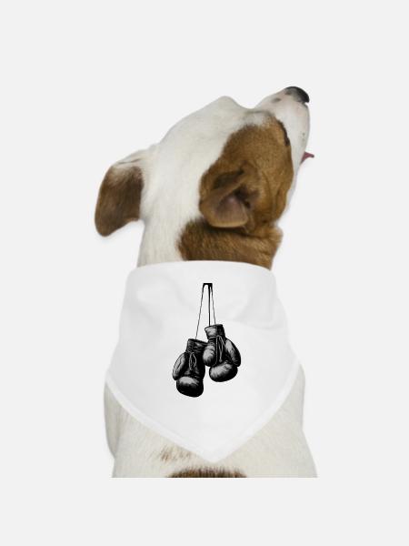 Boxhandschuhe - Hunde-Bandana Dreieckstuch - Weiß