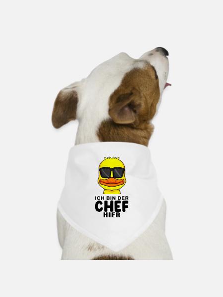 Baby Junge Lustiger Spruch Chef - Hunde-Bandana Dreieckstuch - Weiß