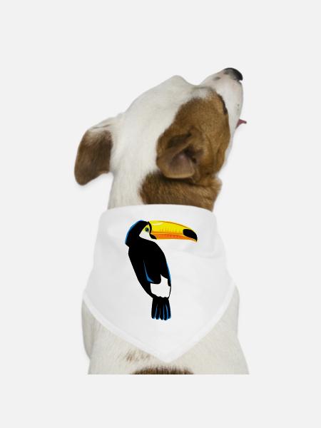 Tukan Vogel Exotisch - Tucan Design Exotic - Hunde-Bandana Dreieckstuch - Weiß