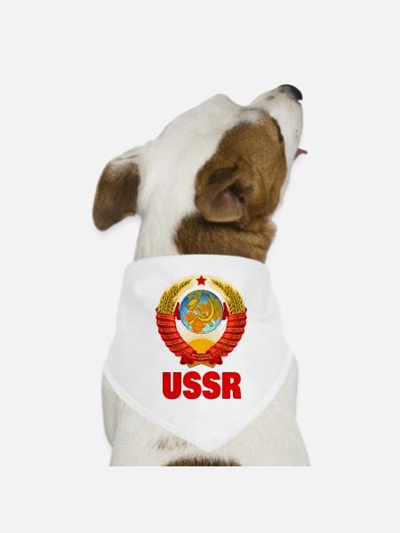 Union der Sozialistischen Sowjetrepubliken der UdSSR Russland - Hunde-Bandana Dreieckstuch - Weiß