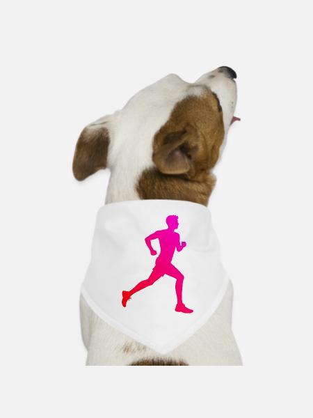 Geschenkidee für einen Running mit Running - Hunde-Bandana Dreieckstuch - Weiß