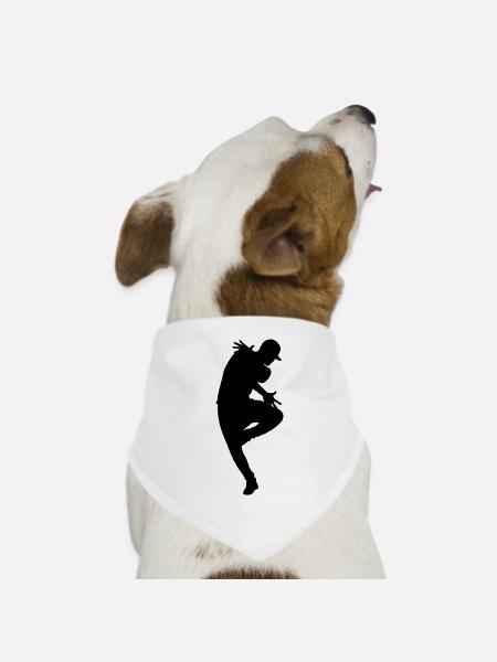 B-Boy Silhouette – Breakdance Flow - Hunde-Bandana Dreieckstuch - Weiß