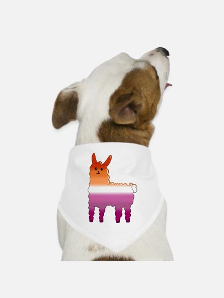 Lama Lesbe - Hunde-Bandana Dreieckstuch - Weiß