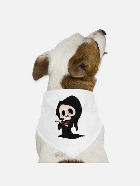 Grim Reaper - Hunde-Bandana Dreieckstuch - Weiß