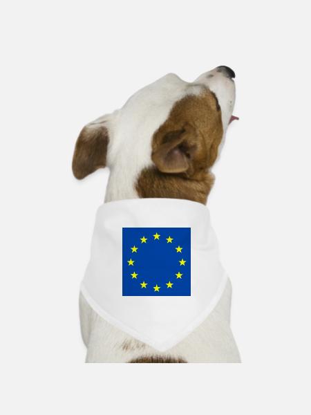 Europa flagge - Hunde-Bandana Dreieckstuch - Weiß