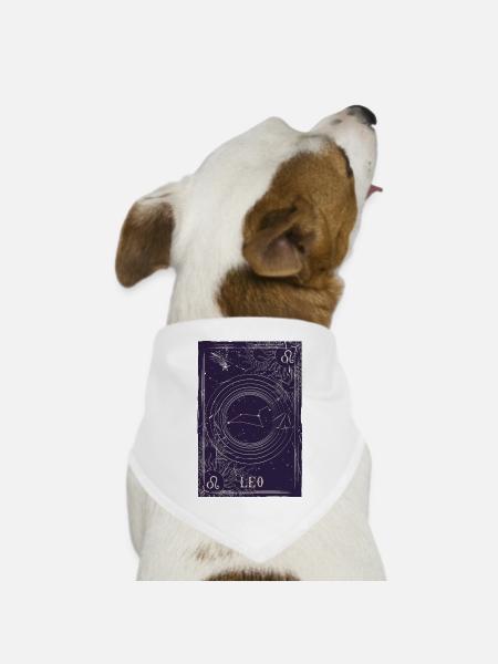 Löwe Sternbild Nachthimmel - Hunde-Bandana Dreieckstuch - Weiß