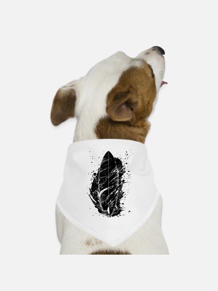 Surfbrett Graffiti - Hunde-Bandana Dreieckstuch - Weiß