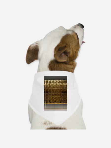 Gold Muster - Hunde-Bandana Dreieckstuch - Weiß
