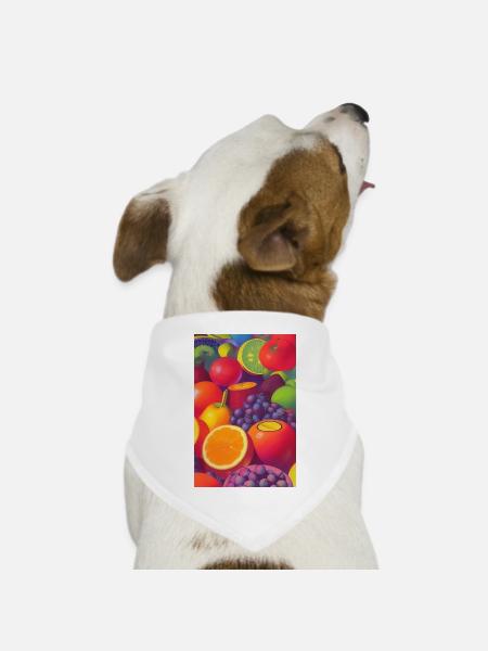 Früchte - Hunde-Bandana Dreieckstuch - Weiß