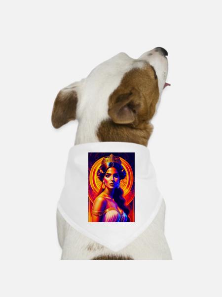 Anitta als Prinzessin im griechischen Jugendstil - Hunde-Bandana Dreieckstuch - Weiß