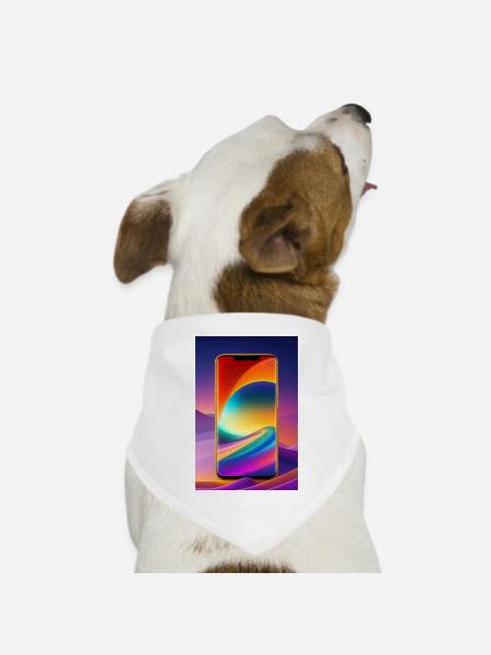 Mein Handy - Hunde-Bandana Dreieckstuch - Weiß