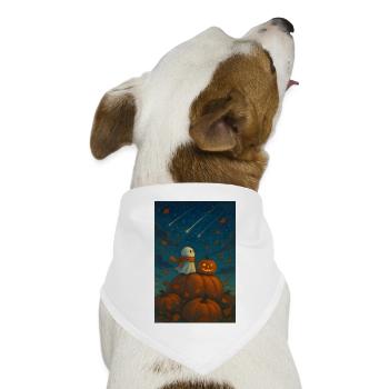 Niedlicher Geist mit Halloween Kürbis - Hunde-Bandana Dreieckstuch - Weiß - Vorne