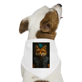 Punkfuchs Denim-Weste - Hunde-Bandana Dreieckstuch - Weiß - Vorne