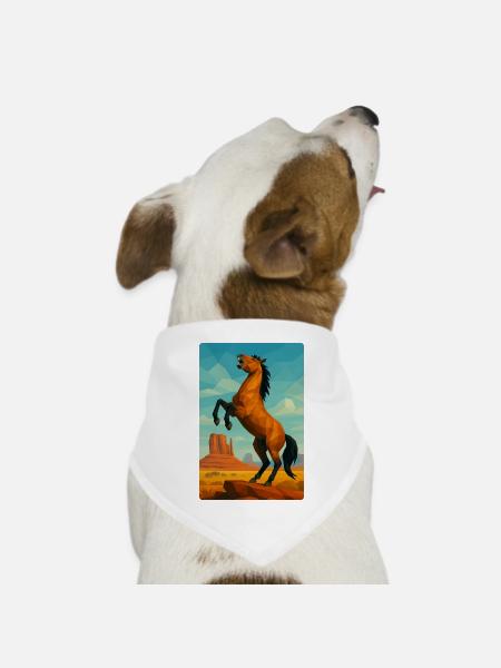Polynature Wildpferd - Hunde-Bandana Dreieckstuch - Weiß