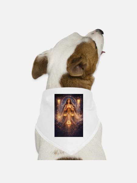 Waage - Hunde-Bandana Dreieckstuch - Weiß