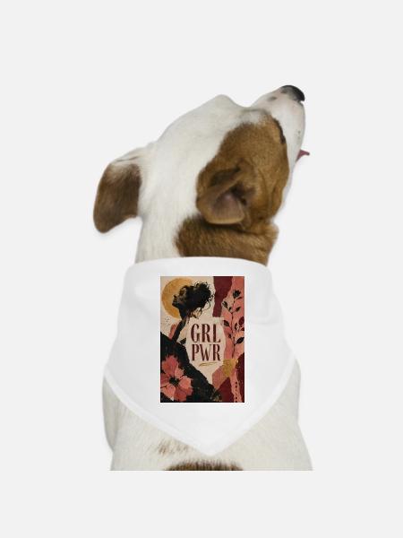 GRL PWR - Hunde-Bandana Dreieckstuch - Weiß