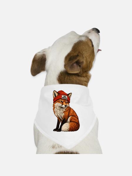 No Nazis Fuchs - Hunde-Bandana Dreieckstuch - Weiß