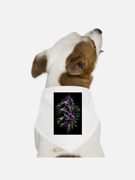 Landschaft über Landkarte - Hunde-Bandana Dreieckstuch - Weiß