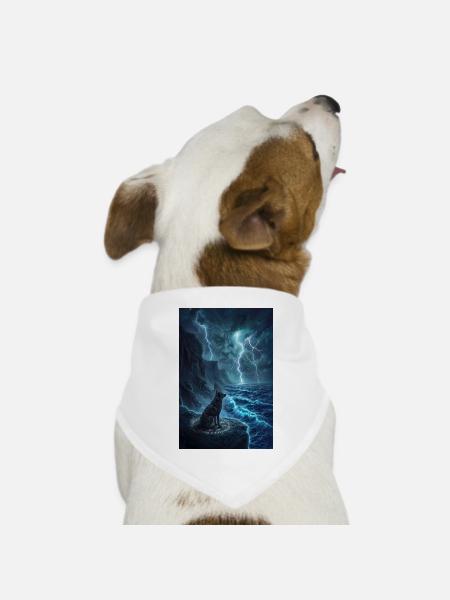 Sturmwolf-Aussichtspunkt - Hunde-Bandana Dreieckstuch - Weiß