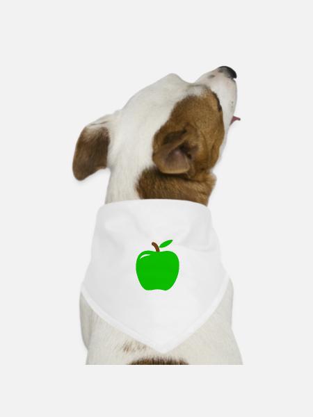 grüner Apfel - Hunde-Bandana Dreieckstuch - Weiß