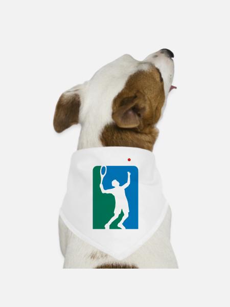tennis_0809_3c - Hunde-Bandana Dreieckstuch - Weiß