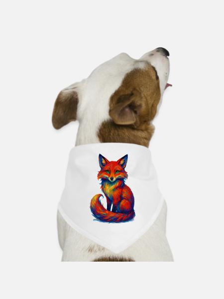 fuchs tier - Hunde-Bandana Dreieckstuch - Weiß