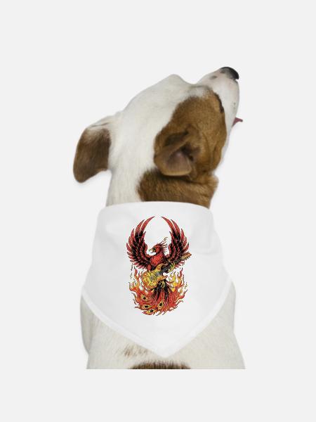 Feuriger Adler Gitarre Rock Design - Hunde-Bandana Dreieckstuch - Weiß
