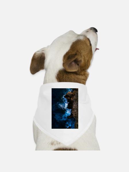 Küstenbrandung im Abendlicht - Hunde-Bandana Dreieckstuch - Weiß