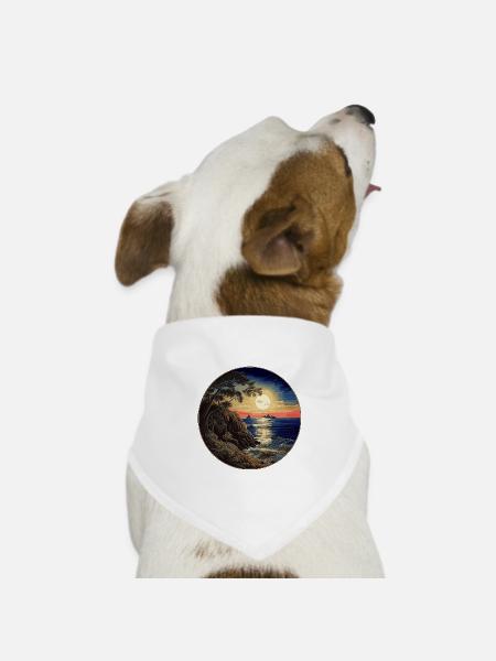 Nostalgie in Asien - Hunde-Bandana Dreieckstuch - Weiß