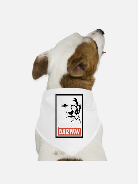 Charles Darwin - Hunde-Bandana Dreieckstuch - Weiß