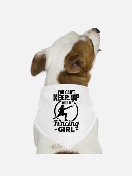 Fechterin - Hunde-Bandana Dreieckstuch - Weiß