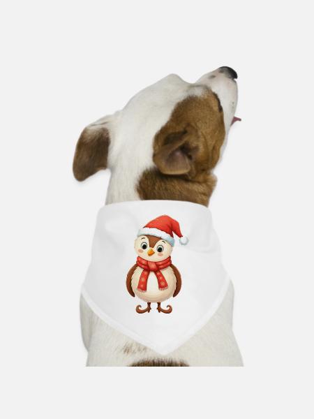 Weihnachtlicher Charakter - Hunde-Bandana Dreieckstuch - Weiß