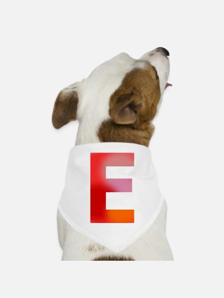 BUCHSTABE E - Hunde-Bandana Dreieckstuch - Weiß
