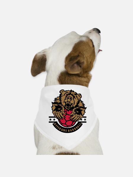 handball ours offensive logo - Bandana pour chien - blanc - Devant
