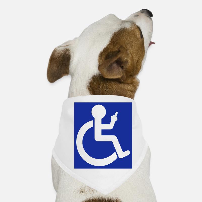 Rollstuhl-Symbol mit Mittelfinger # Hunde-Bandana