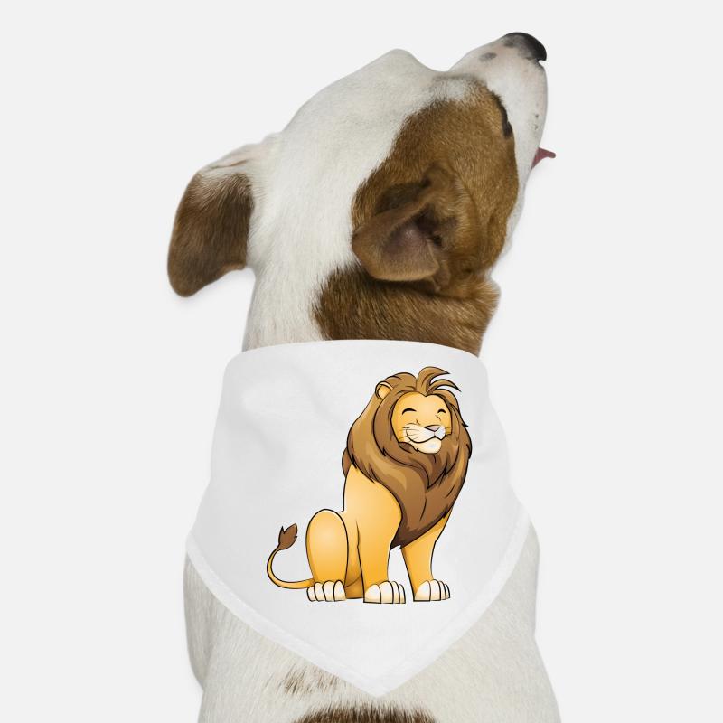 Löwe - Hunde-Bandana - Weiß