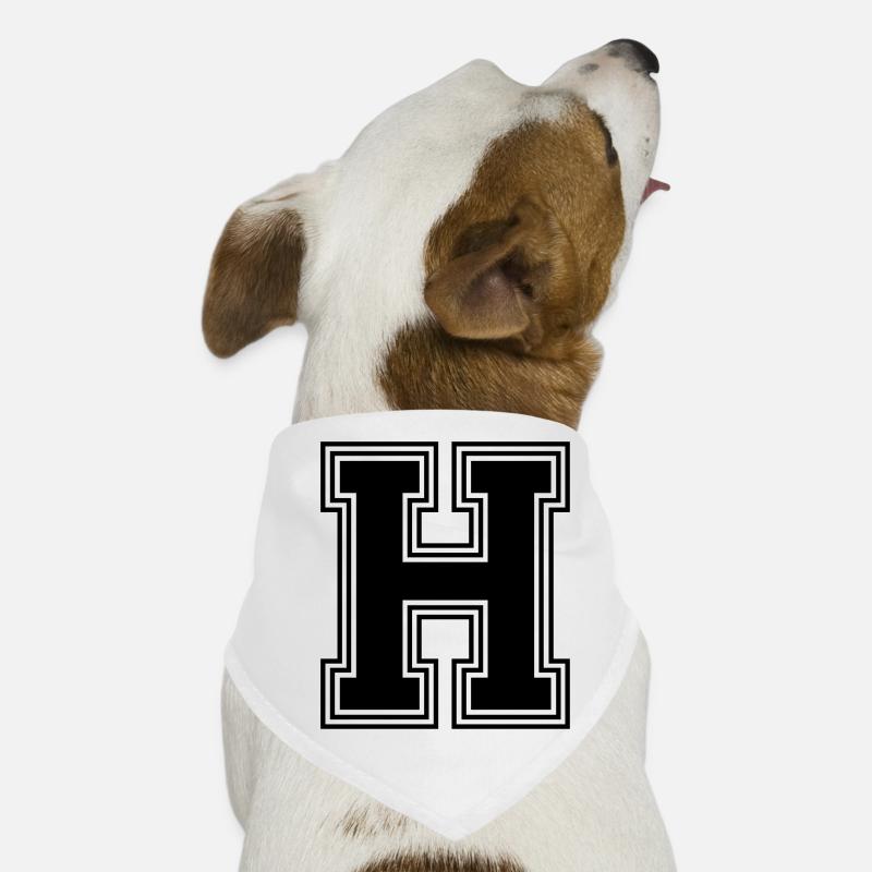 H_Buchstabe_H_(w31) - Hunde-Bandana - Weiß