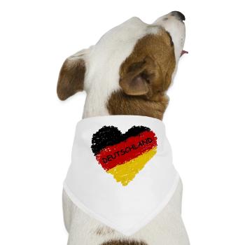 Deutschland Flagge Herz - Hunde-Bandana - Weiß - Vorne