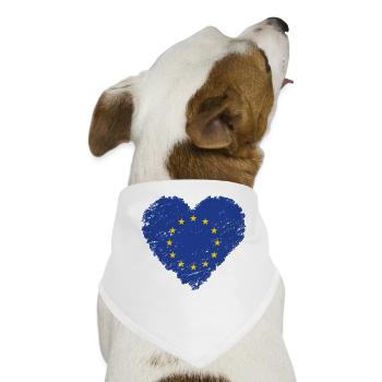 Europa Flagge Herz EU - Hunde-Bandana - Weiß - Vorne