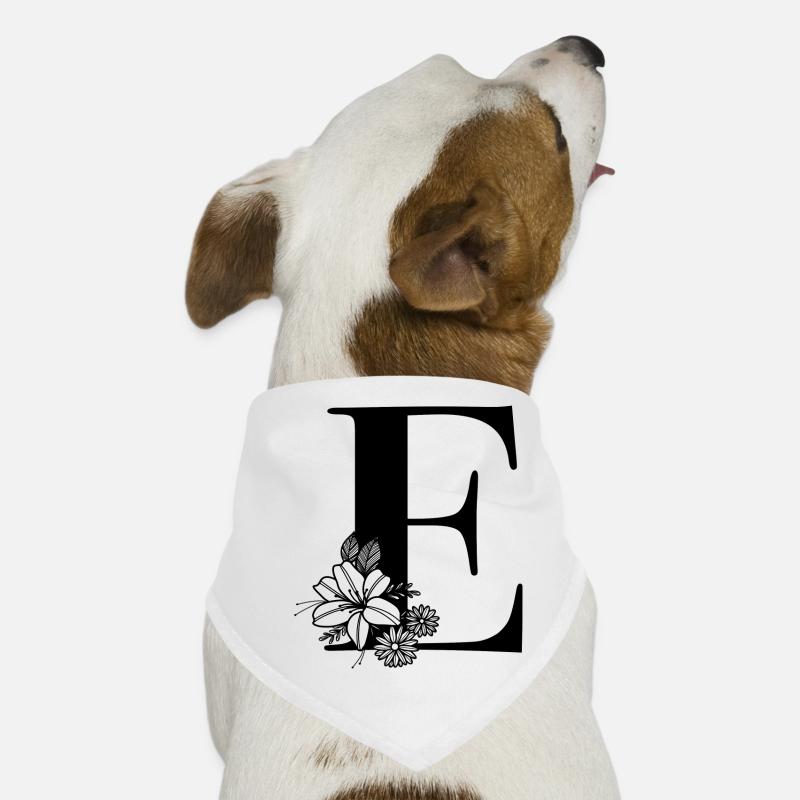 Buchstabe E - Hunde-Bandana - Weiß