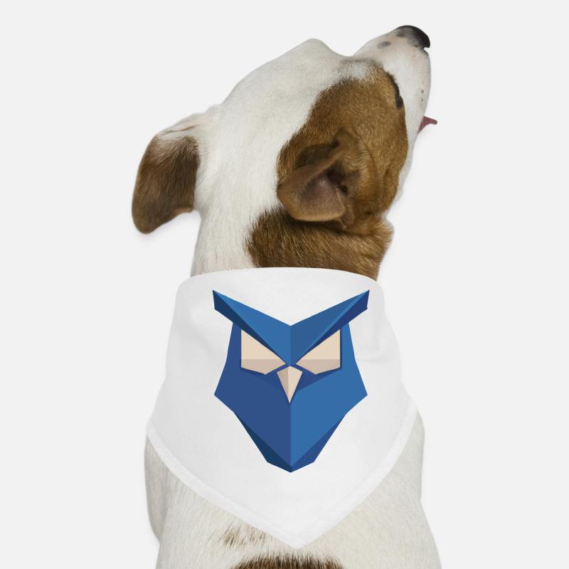 Blaue Eule Origami Kunst Hunde-Bandana