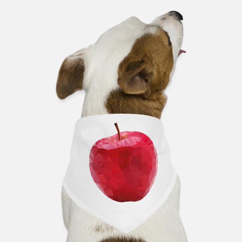 Apfel designed in Low Poly Art - Hunde-Bandana - Weiß