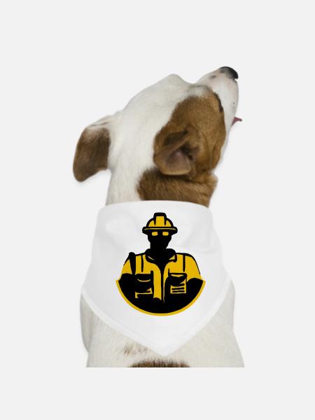 Best Construction Worker - Dog Bandana - white - Front
