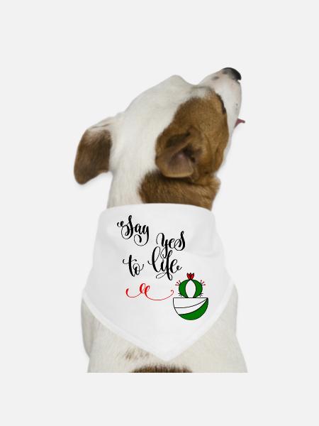 Cactus, dites oui à la vie - Bandana pour chien - blanc - Devant