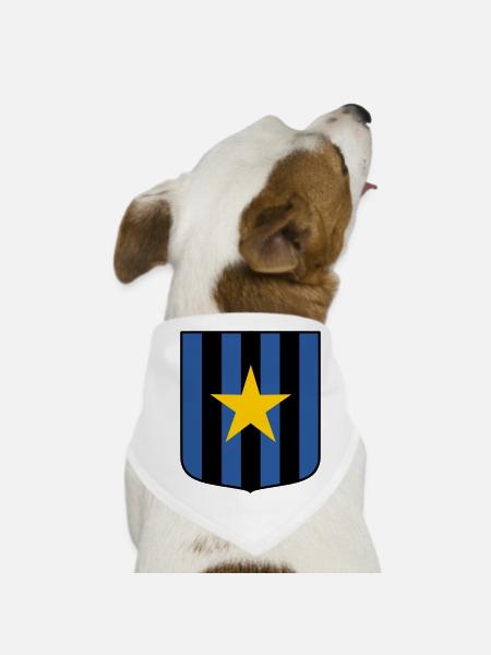 Dunkelblau - Hunde-Bandana - Weiß - Vorne