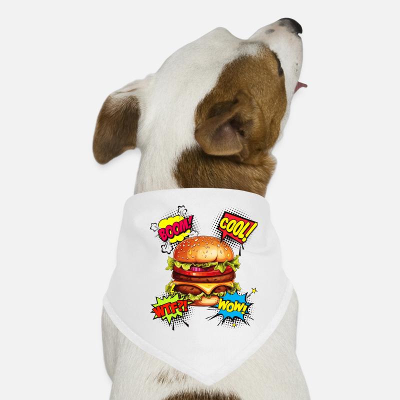 Burger, Pop Art, Hamburger, Cheeseburger, Restauration rapide Bandana pour chien
