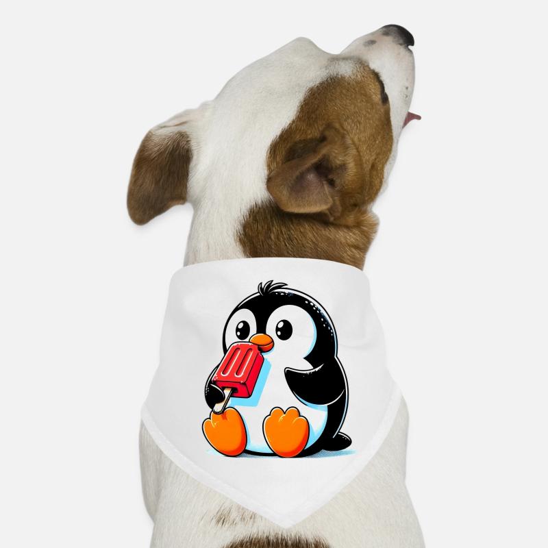 Pinguin isst ein Eis am Stiel Hunde-Bandana