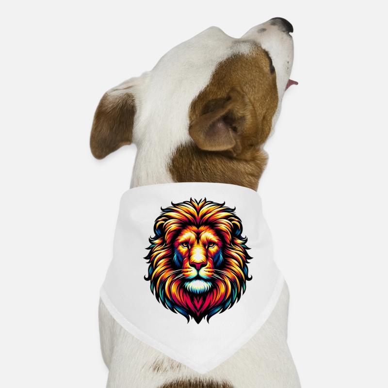 Löwe - Hunde-Bandana - Weiß
